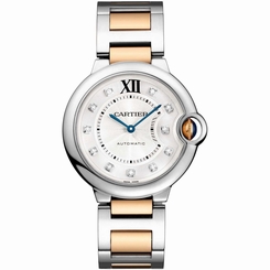 CARTIER WOMEN'S BALLON BLEU DE CARTIER DIAMOND 36MM AUTOMATIC WATCH WE902031