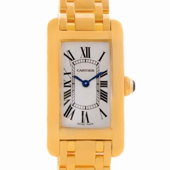 Cartier Tank Americaine 18K Yellow Gold Ladies Watch W26015K2