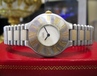 Ladies CARTIER Must De Cartier 21 Steel and Gold Round Dress Watch