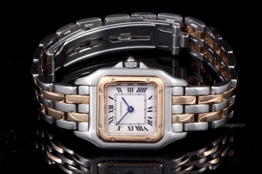 Cartier Panthere Steel & Yellow Gold Ladies 2-Row, Cream Roman Dial, 22mm
