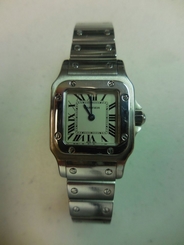 LADIES CARTIER SANTOS GALBEE STAINLESS STEEL WATCH 1565