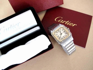 CARTIER SANTOS WATCH STEEL MEN'S CARTIER SANTOS WATCH BEAUTIFUL CARTIER MEN'S