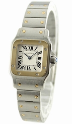 Cartier W20012C4 Santos de Cartier Women's 18k Gold & Steel Watch New in Box