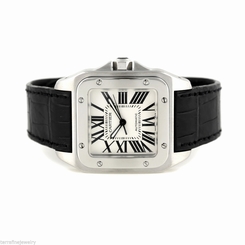 Cartier Santos 100 Steel Automatic XL Watch REF 2556 W20073X8 Box & Papers 7612456259647