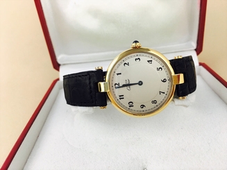 CARTIER 18K GOLD MEN'S Cartier Paris Swiss Vermeil Cartier Watch NICE W/Box