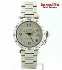 Cartier Pasha 2377 GMT Stainless Steel Swiss Automatic Dress Women's Watch