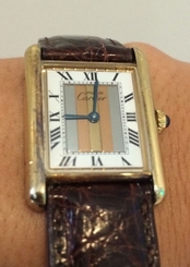 Authentic Cartier / Must De Cartier Tank Tricolour 18ct Gold plated Quartz Watch 683498417880