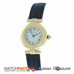 Authentic Lady's Cartier Colisee 8057911 Diamond 18K Yellow Gold Quartz Watch