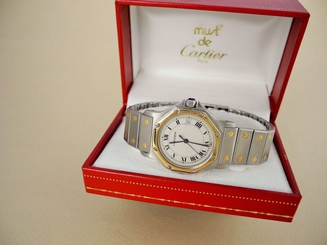 Cartier Santos Man watch Santos Cartier 18K Gold Steel Men's Watch w/Box Cartier