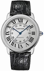 New Cartier Ronde Solo Automatic Large Men's Leather Strap Watch W6701010 7612456835537