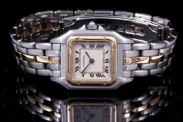 Cartier Panthere Steel & 1-Row Yellow Gold Ladies, Cream Roman Dial, 22mm