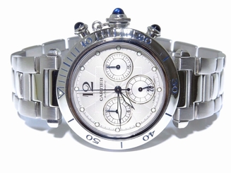 Fake AAA Pasha De Cartier 2113 Stainless Steel Chrono Automatic Swiss Made Watch Watch