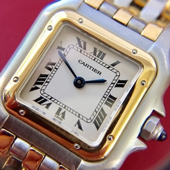 Cartier Panther Three Rows Gold w/ Steel Small Ladies Watch  - Time & Tide
