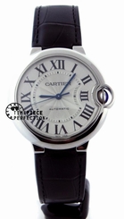 Cartier Ballon Bleu Mid Size Stainless on Strap NEW W69017Z4 7612456383298