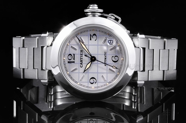 Cartier Steel 35mm Pasha 2324, Silver Grid Dial w/ Index & Arabic, Automatic