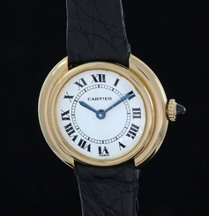 Cartier Round Vendome Ladies 18k Solid Gold Watch Manual Wind