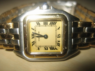 Cartier Panthere Small Steel & 18K Gold 3 Row Bracelet Watch 22MM