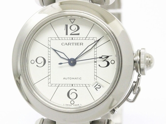 Polished CARTIER Pasha C Steel Automatic Unisex Watch W31074M7 (BF110821)