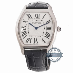 Cartier Tortue W1556363 Manual 39mm White Gold White Dial Mens Strap Watch