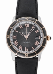 Cartier W2RN0005 Ronde Croisiere Gray Dial Automatic Men's Black Watch New Orig