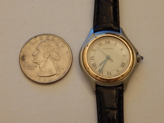GENUINE CARTIER 18K / STEEL 26MM DATE COUGAR RONDE PANTHERE PANTHER
