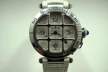 CARTIER 2379 PASHA STAINLESS STEEL WITH DIVERS GRILL AUTOMATIC DATE C.2000'S!!