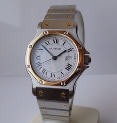 CARTIER Santos Octagon Stainless Steel and18K Automatic Unisex Watch