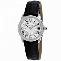 CARTIER WOMEN'S RONDE SOLO DE CARTIER 29MM LEATHER BAND QUARTZ WATCH W6700155