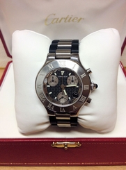 Cartier Must 21 W10125U2 Chronoscaph - Black Dial - Box Only - Circa 2010