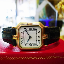 Men's CARTIER CEINTURE TRINITY Solid 18k Tri Gold Roman Numeral Watch