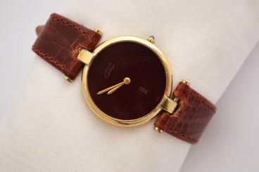 Vintage Cartier Vermeil 92.5 Gold Plated Quartz Mens Watch 424