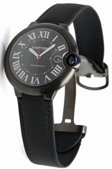 Cartier Ballon Bleu Black Dial Fabric Automatic Men's Watch WSBB0015 New Orig