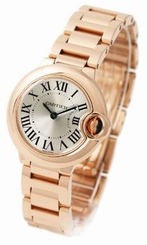 Cartier Ballon Bleu SM Silver Dial 18k Rose Gold Women Watch W69002Z2 New Orig 7612456339837