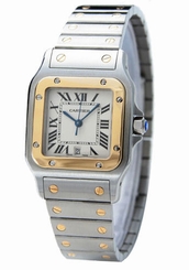 Cartier W20011C4 Santos de Cartier Men's 18k Gold & Steel Watch New in Box 722631025145