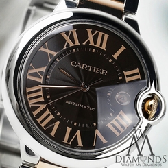 Cartier Ballon Blue 42mm W6920032 Stainless Steel and 18K Rose Gold Complete 7612456621017