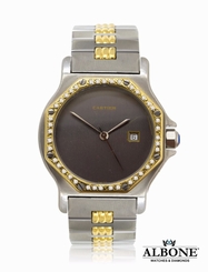 Cartier Santos de Cartier Octagon Automatique Steel & 18ct Gold Diamond Bezel