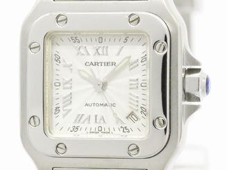 Polished CARTIER Santos Galbee Steel Automatic Ladies Watch W20044D6 (BF111370)