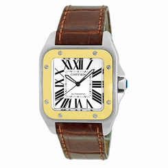 CARTIER Stainless Steel 18K Yellow Gold Large Santos 100 W20072x7 Box Warranty 7612456259654
