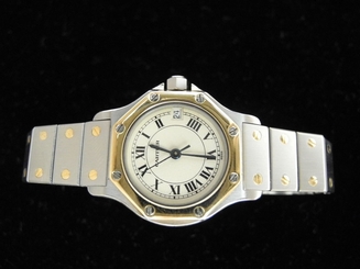 Cartier Santos Watch Solid 18K Gold Bezel Women's Cartier WATCH ref.14479 Watch