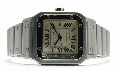 CARTIER SANTOS STYLE# W20055D6 AUTOMATIC STAINLESS STEEL MENS WATCH SILVER DIAL