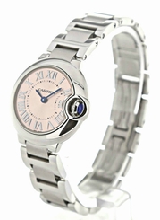 Cartier W6920038 Ballon Bleu Pink Dial 28MM Quartz Women's Steel Watch New Orig 7613268382547