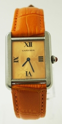 Ladies Cartier Tank Solo Stainless Steel Watch Limited Edition Orange W1019455