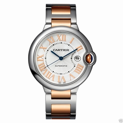 Cartier Ballon Bleu 42mm w6920095 Stainless Steel & Rose Gold NEW Ret: $10,400 7613268402818