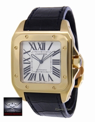 Cartier Santos 100 XL 18k Yellow Gold Mens Watch Box/Papers 2657 W20071Y1