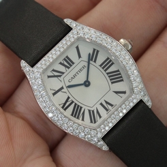 CARTIER "Privee Collection" Ladies Tortue 18K White Gold w/ Diamonds Ref. 2644