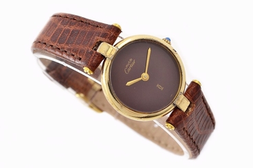 Vintage Must De Cartier Vermeil Quartz 925 Gold Plated Ladies Watch 1276