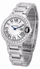 Cartier WE9003Z3 Ballon Bleu Diamonds Women's 18KT White Gold Watch New in Box 845960003629