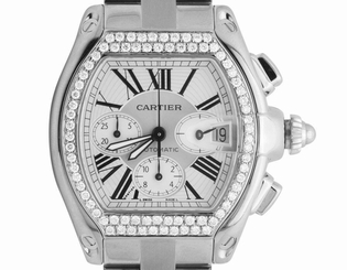 Mens Custom Cartier Roadster W62019X6 XL Chorograph Watch with 3.5 Ct Diamond 7612456262470