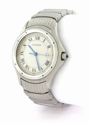 CARTIER SANTOS RONDE MEN'S QUARTZ STAINLESS STEEL WATCH LARGE RARE LMTD EDITION
