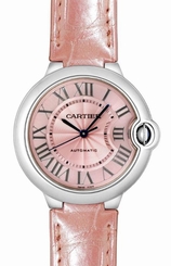 Cartier Ballon Bleu 36mm Steel/Leather Women's Watch WSBB0007